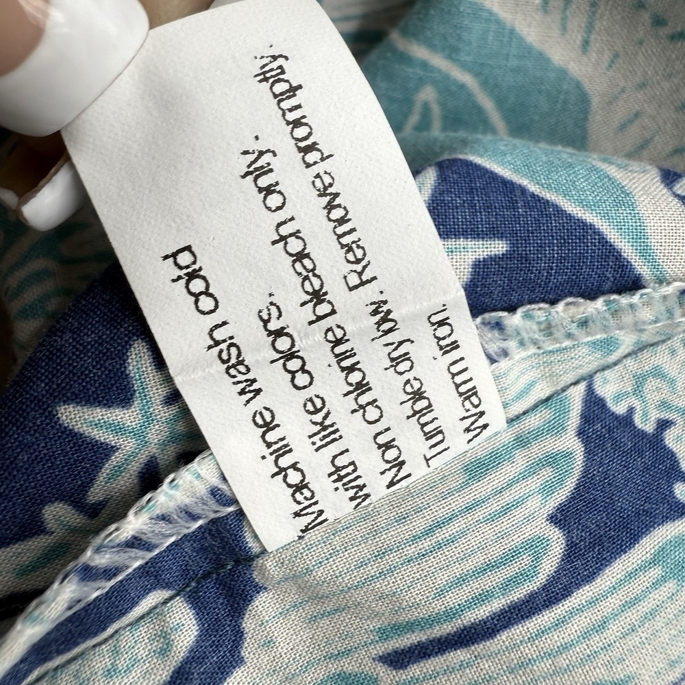 Tori Richard Blue Coral Fish Oceanic Motif Hawaiian Shirt XLarge Button Up Polo - Picture 8 of 8